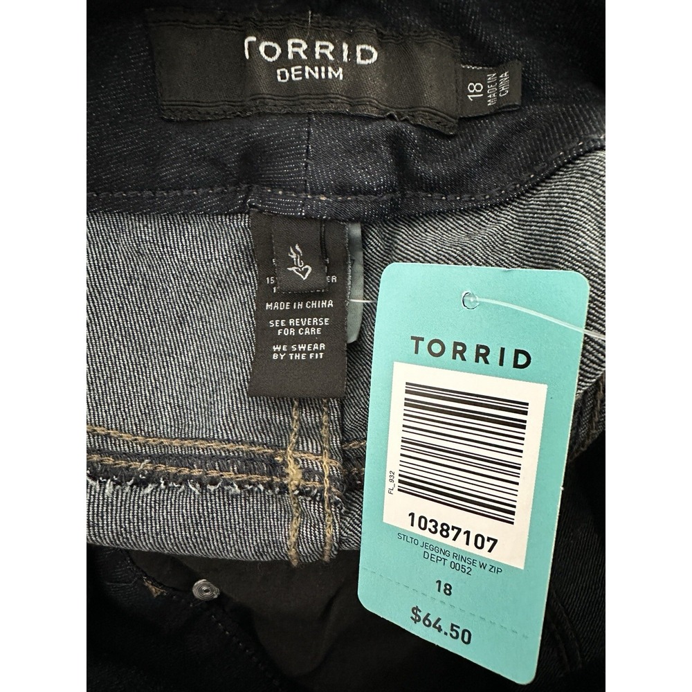 NEW Torrid Stiletto Jeggings 18 Dark Indigo Ankle Zip High Rise Skinny Jeans - Picture 8 of 10
